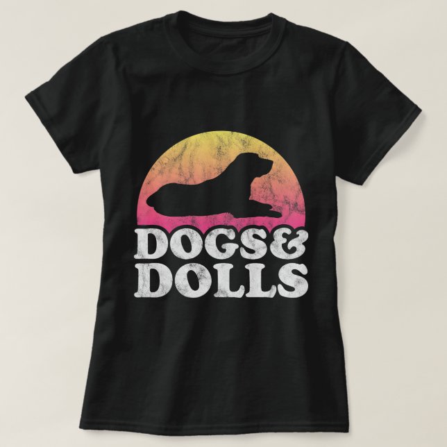 Camiseta Perros y muñecas hombres o mujeres perros y muñeca (Diseño del anverso)