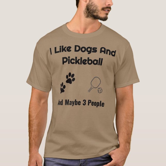 Camiseta Perros y piquetes y mis amigos de Pickleball My (Anverso)