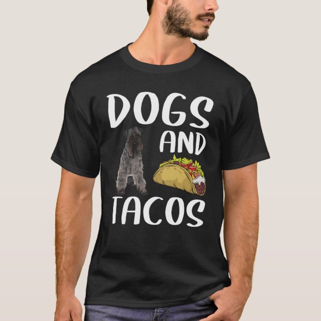 Camiseta Perros Y Tacos Kerry Blue Terrier Comida Mexicana (Anverso)