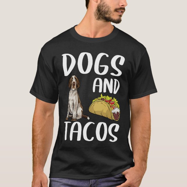 Camiseta Perros Y Tacos Spinoni Italiani Comida Mexicana (Anverso)