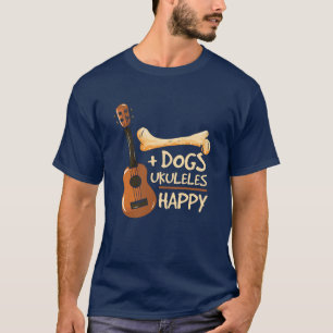 Camiseta Perros y Ukulele me hace feliz Novedad