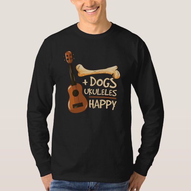 Camiseta Perros y Ukulele me hace feliz Novedad (Anverso)
