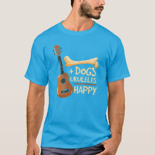 Camiseta Perros y Ukulele Me Hacen Feliz Novedad