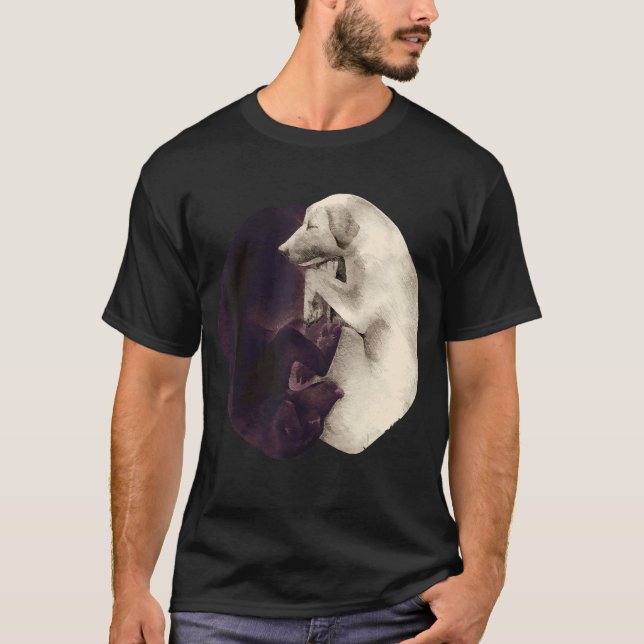 Camiseta perros yin-yang T- (Anverso)