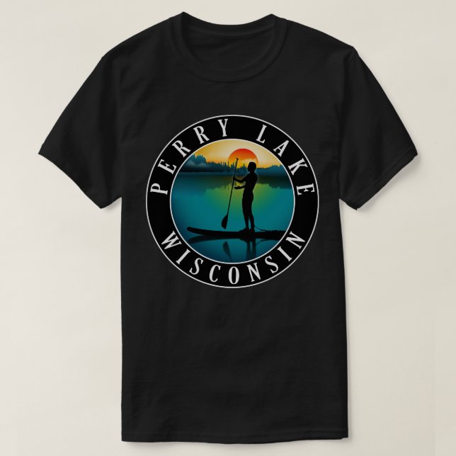 Camiseta Perry Lake Wisconsin Paddleboard (Diseño del anverso)