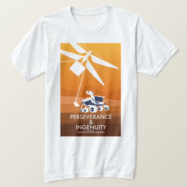 Camiseta Perseverancia e ingenio Marte 2020 (Anverso del diseño)