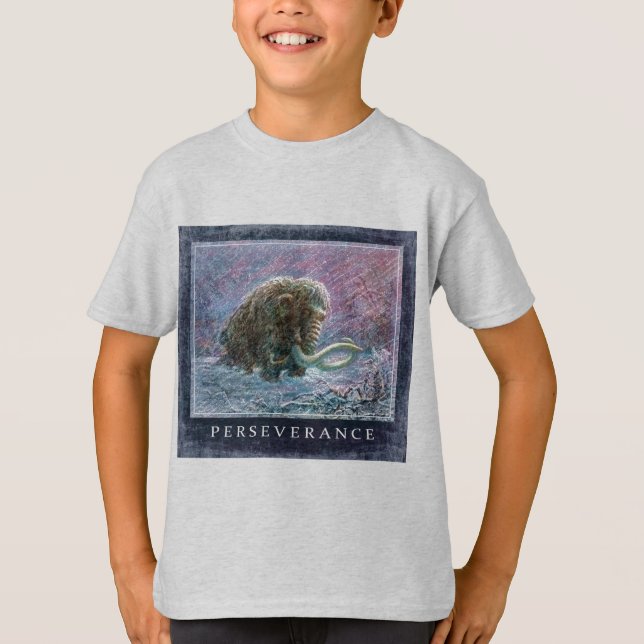 Camiseta Perseverencia libre de la edad de hielo del mamut (Anverso)