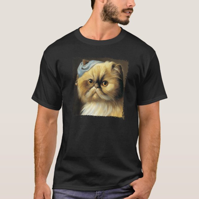 Camiseta Persian cat with a pear earring classical parody f (Anverso)