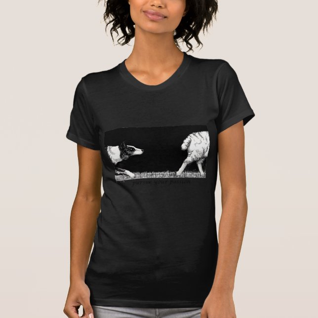 Camiseta Persiga a su border collie de la pasión (Anverso)