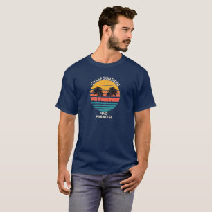 Camiseta Persigue el Sol Encuentra el Paraíso Atardecer Vin