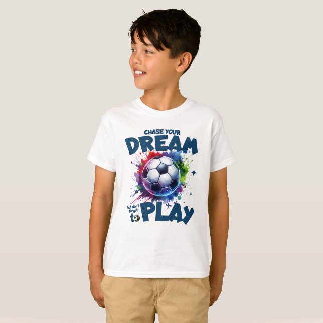 Camiseta Persigue Tu Sueño – Salpicadura de Fútbol  (Anverso completo)