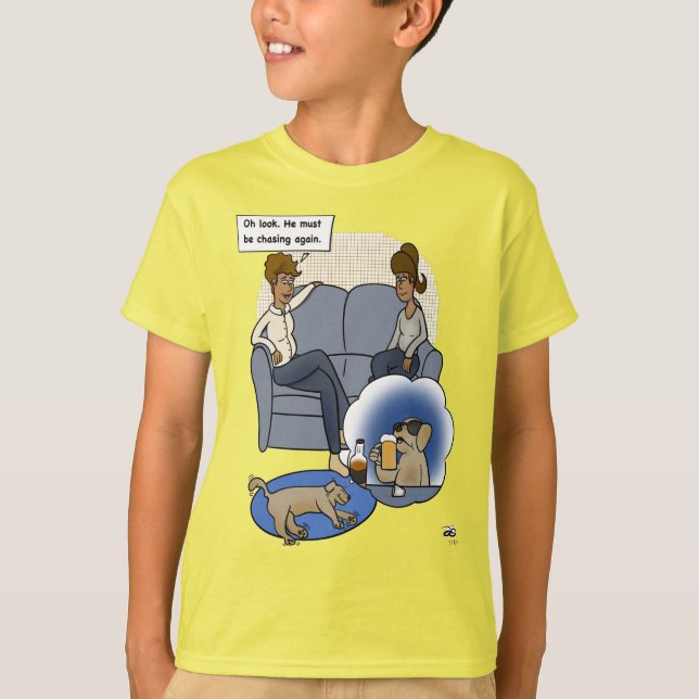 Camiseta Persiguiendo a chico amarillo soñador (Anverso)