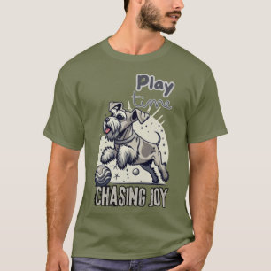 Camiseta Persiguiendo a la alegría: Gray Pup en movimiento