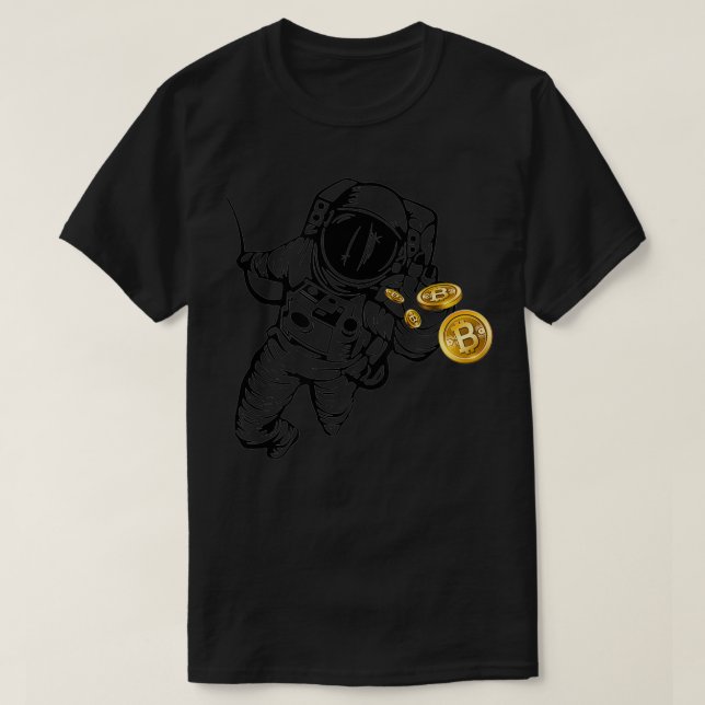 Camiseta Persiguiendo Astronauta De Bitcoin Llegando A Cryp (Diseño del anverso)