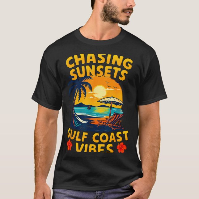 Camiseta Persiguiendo atardeceres Vibraciones de la costa d (Anverso)