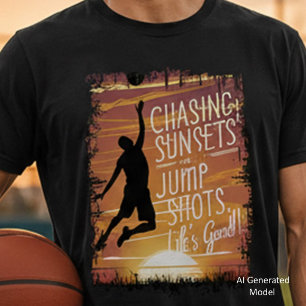 Camiseta Persiguiendo atardeceres y lanzamientos de balonce
