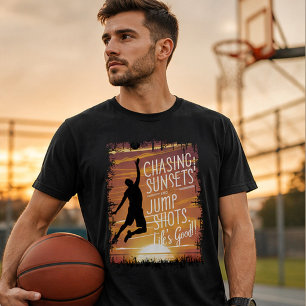 Camiseta Persiguiendo atardeceres y lanzamientos de balonce