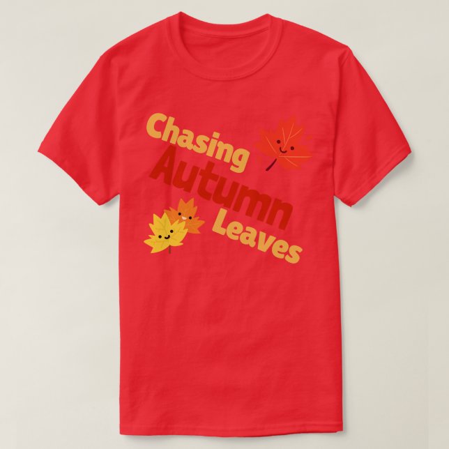 Camiseta Persiguiendo hojas de otoño (Diseño del anverso)