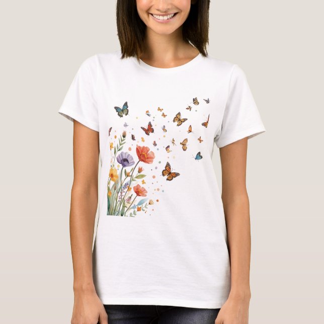 Camiseta Persiguiendo mariposas (Anverso)