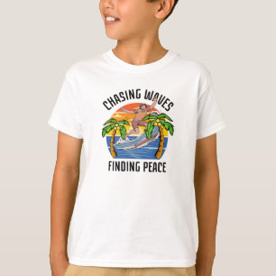 Camiseta Persiguiendo olas encontrando paz