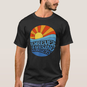 Camiseta Persiguiendo siempre Sunsets Retro Sunset Beach Su