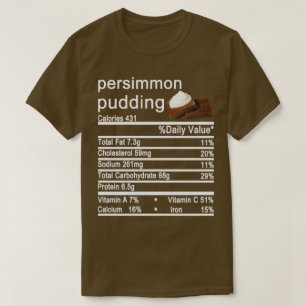 Camiseta persimmon pudding Nutrición Etiqueta de los hechos