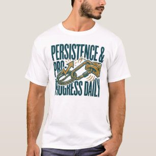 Camiseta Persistencia y Progreso Diario Fitness Motivacio