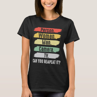 Camiseta Person. Woman. Man. Camera. Tv Vintage Funny Polit