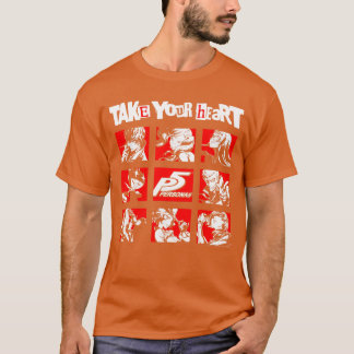 Camiseta Persona 5ake tu corazón cuadrícula de personaje RP