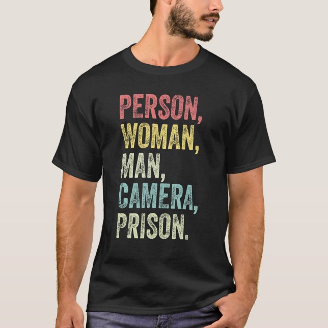Camiseta Persona Camara de Hombre Prisión Sarcástica Dicien (Anverso)