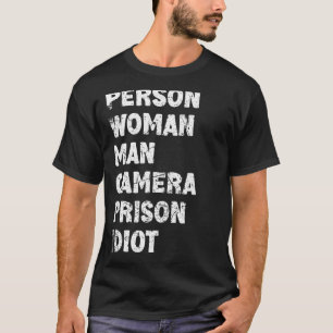 Camiseta Persona Camara Hombre Prisión Idiot Retro Vintage