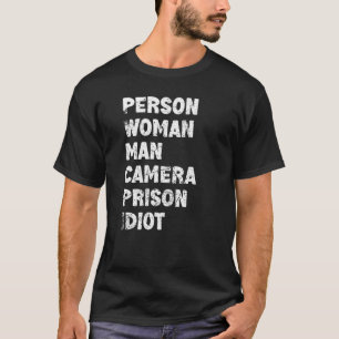 Camiseta Persona Camara Hombre Prisión Idiot Retro Vintage