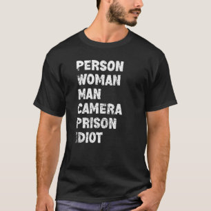 Camiseta Persona Camara Hombre Prisión Idiot Retro Vintage
