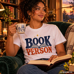 Camiseta Persona del Libro Tipografía Retro Lector