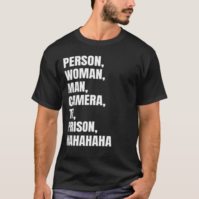 Camiseta Persona divertida, mujer, hombre, cámara, televisi (Anverso)