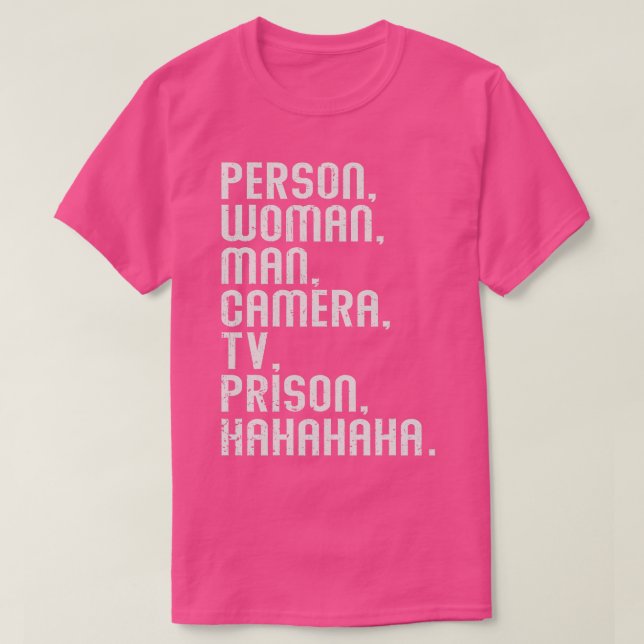 Camiseta Persona Mujer Cámara Hombre Prisión Tv Hahaha (Diseño del anverso)