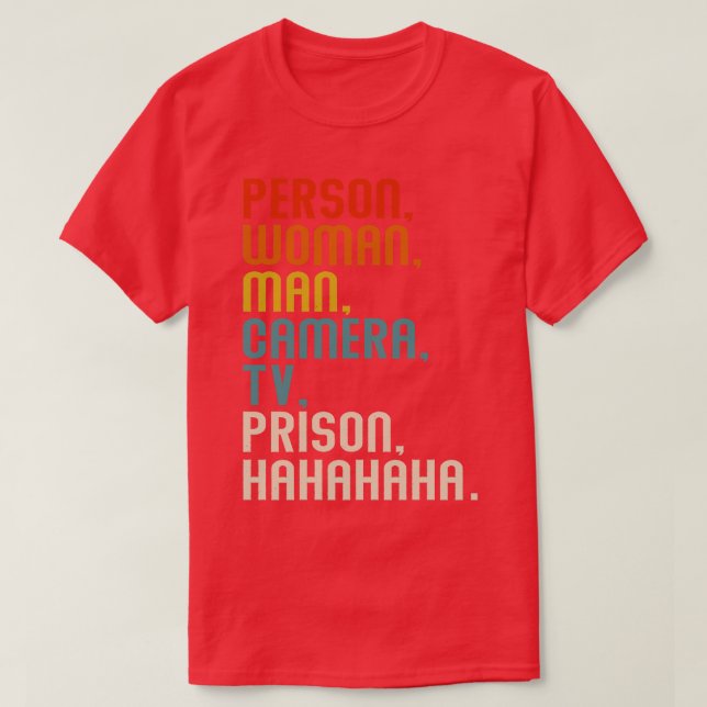 Camiseta Persona Mujer Cámara Hombre Prisión Tv Hahahaha Re (Diseño del anverso)