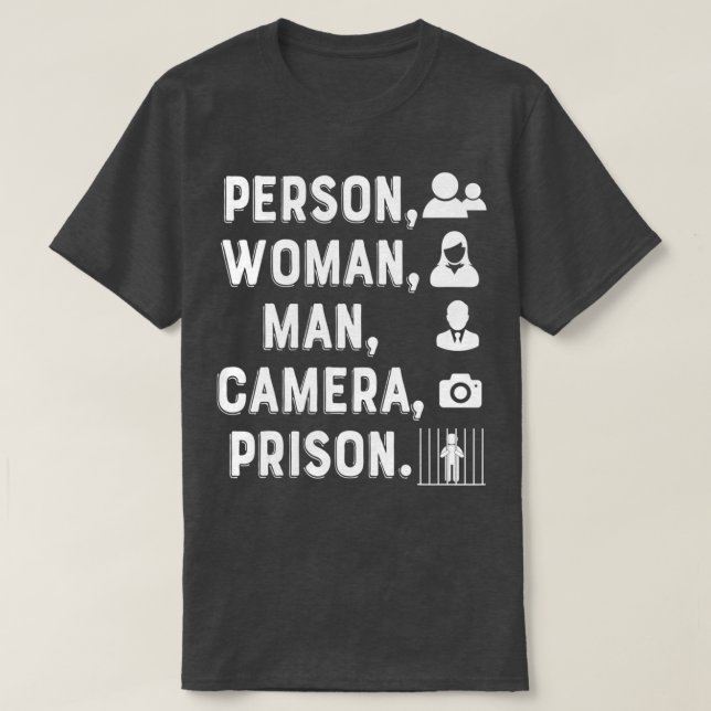 Camiseta Persona, mujer, hombre, cámara, prisión - 14 (Diseño del anverso)