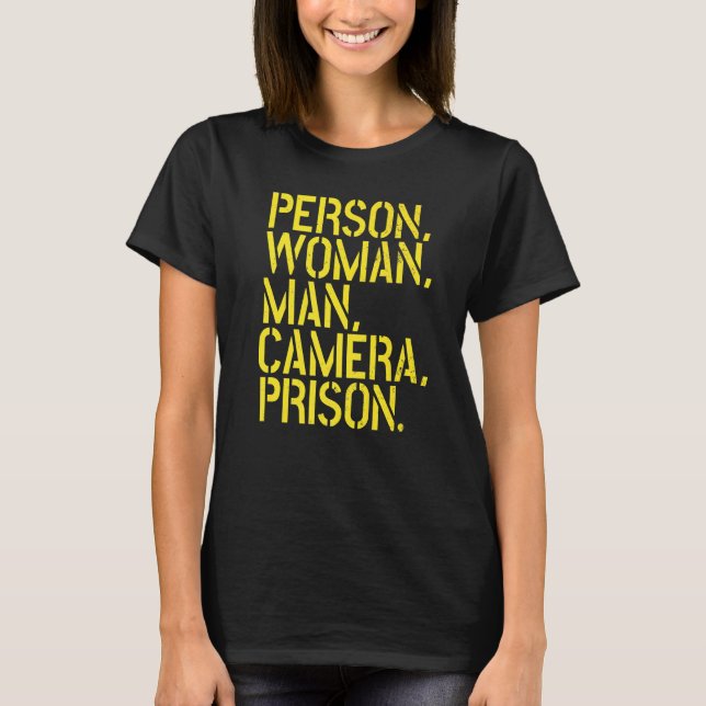 Camiseta PERSONA MUJER HOMBRE CÁMARA PRISIÓN Word Lis (Anverso)