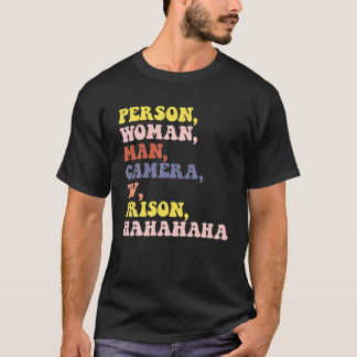 Camiseta Persona, mujer, hombre, cámara, televisión, prisió