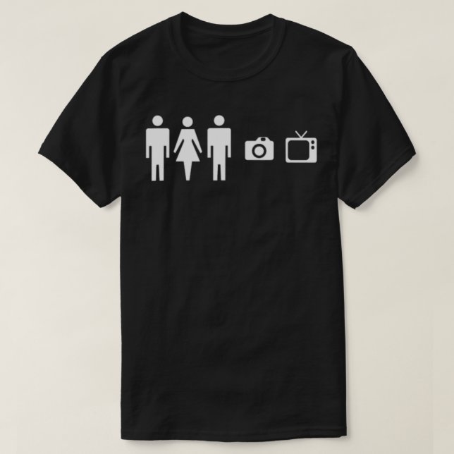 Camiseta Persona Mujer Hombre Cámara TV (Diseño del anverso)