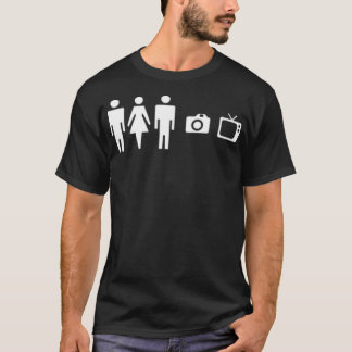 Camiseta Persona Mujer Hombre Cámara TV