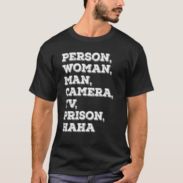 Camiseta persona mujer hombre cámara tv prisión jajaja 2 (Anverso)