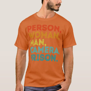 Camiseta Persona Mujer Hombre Cámara Tv Retro