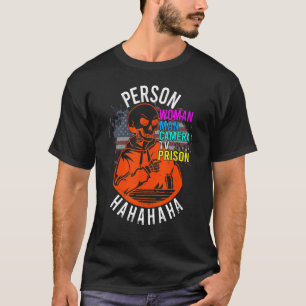 Camiseta Persona Mujer Hombres Cámara de TV Prisión Hahahah