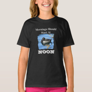 Camiseta Persona no matutina Sleepy Pato Blanco Negro