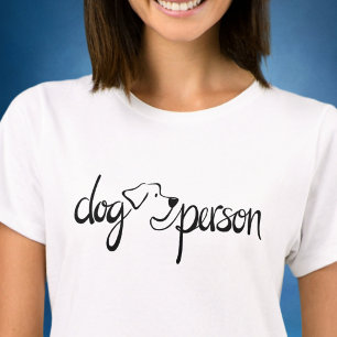 Camiseta Persona Perro Escritura Moderna a Mano Mujeres Bla