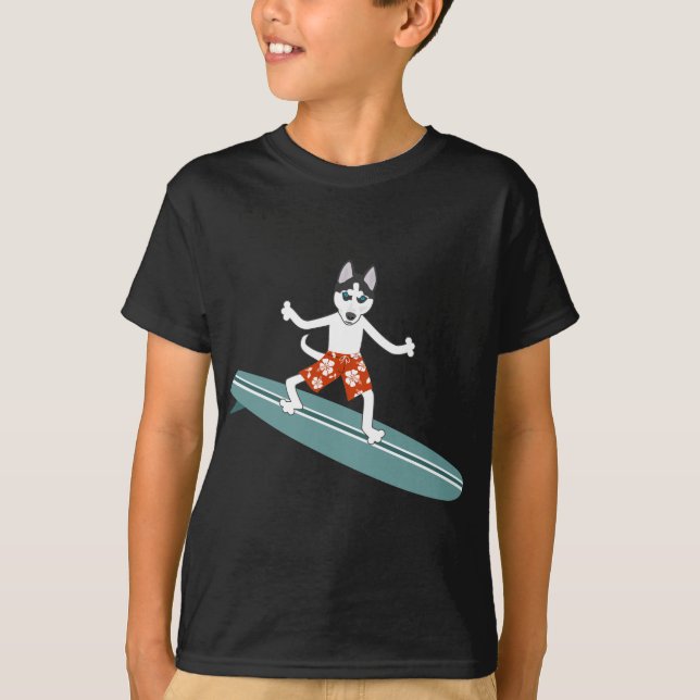 Camiseta Persona que practica surf de Longboard del husky (Anverso)