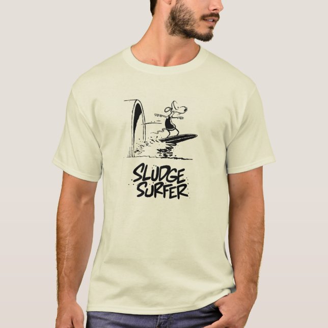 Camiseta Persona que practica surf del barro de la rata del (Anverso)