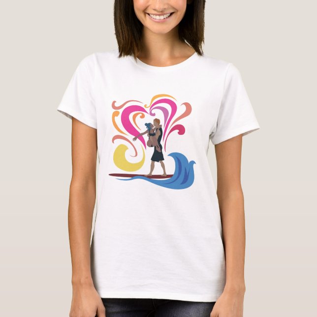 Camiseta Persona que practica surf del caballero - para las (Anverso)